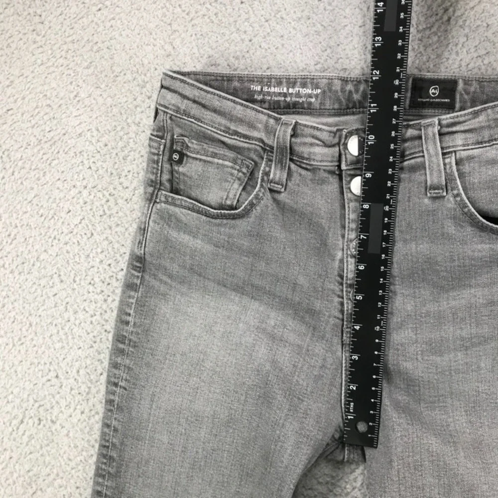 AG Jeans‎ Size 29 The Isabelle Button Up Hi-Rise Straight Crop Gray Denim - Picture 9 of 14